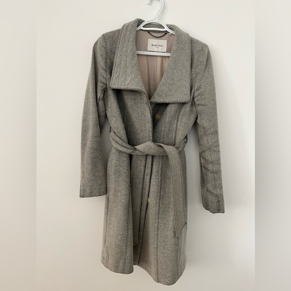 Aritzia Babaton Atelier Grey Coat with Belt